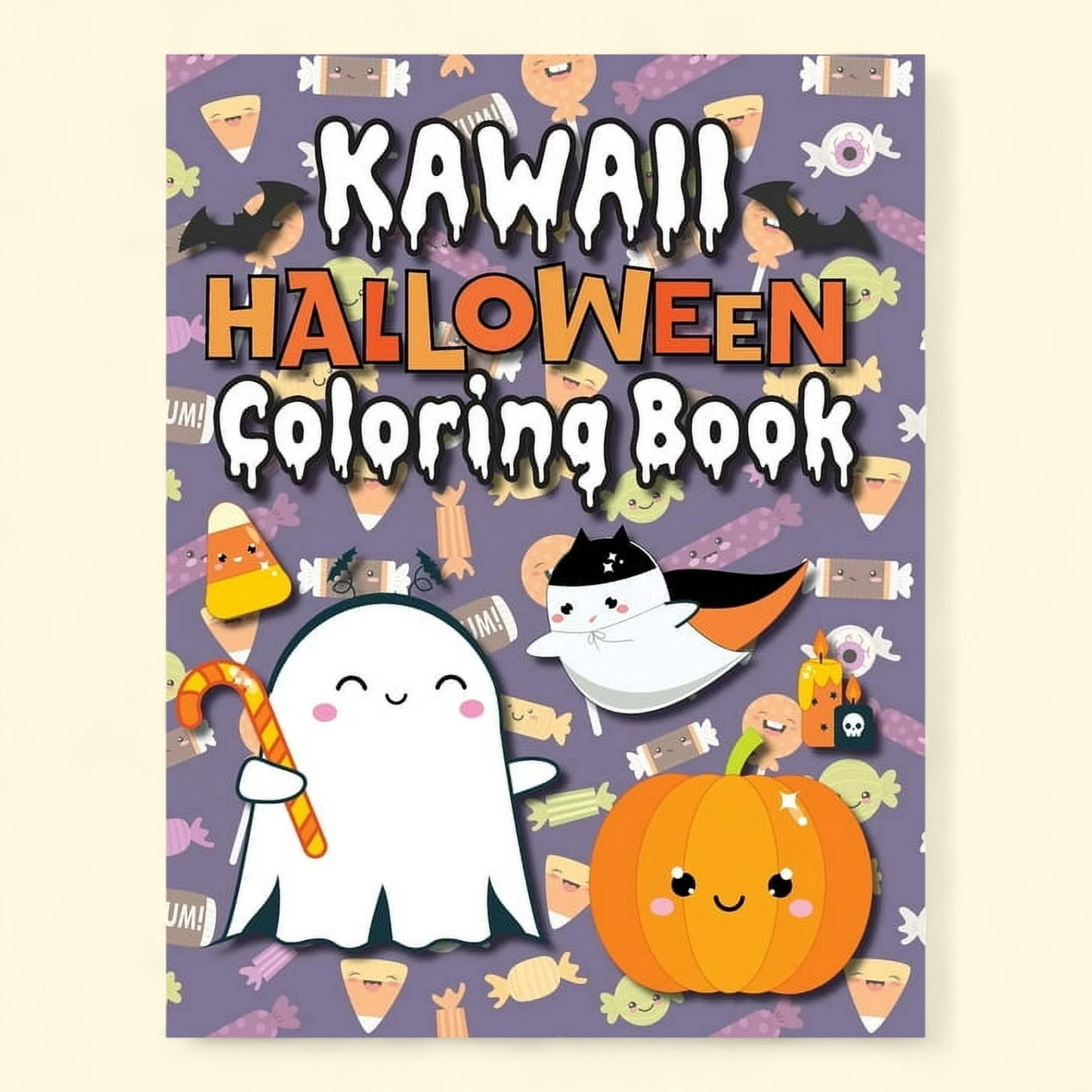 Kawaii Halloween Coloring Book, 8.5 in