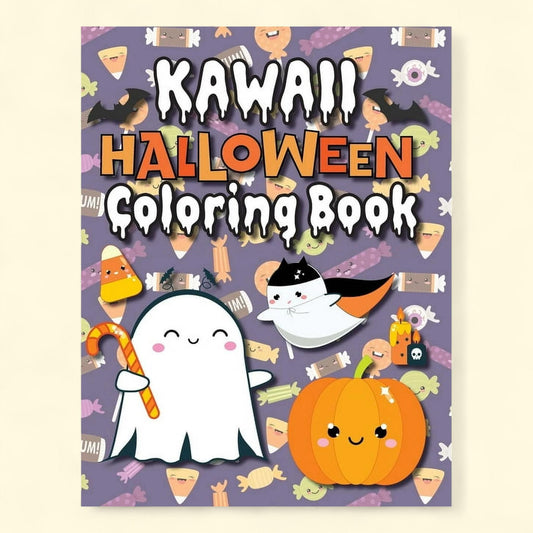 Kawaii Halloween Coloring Book, 8.5 in