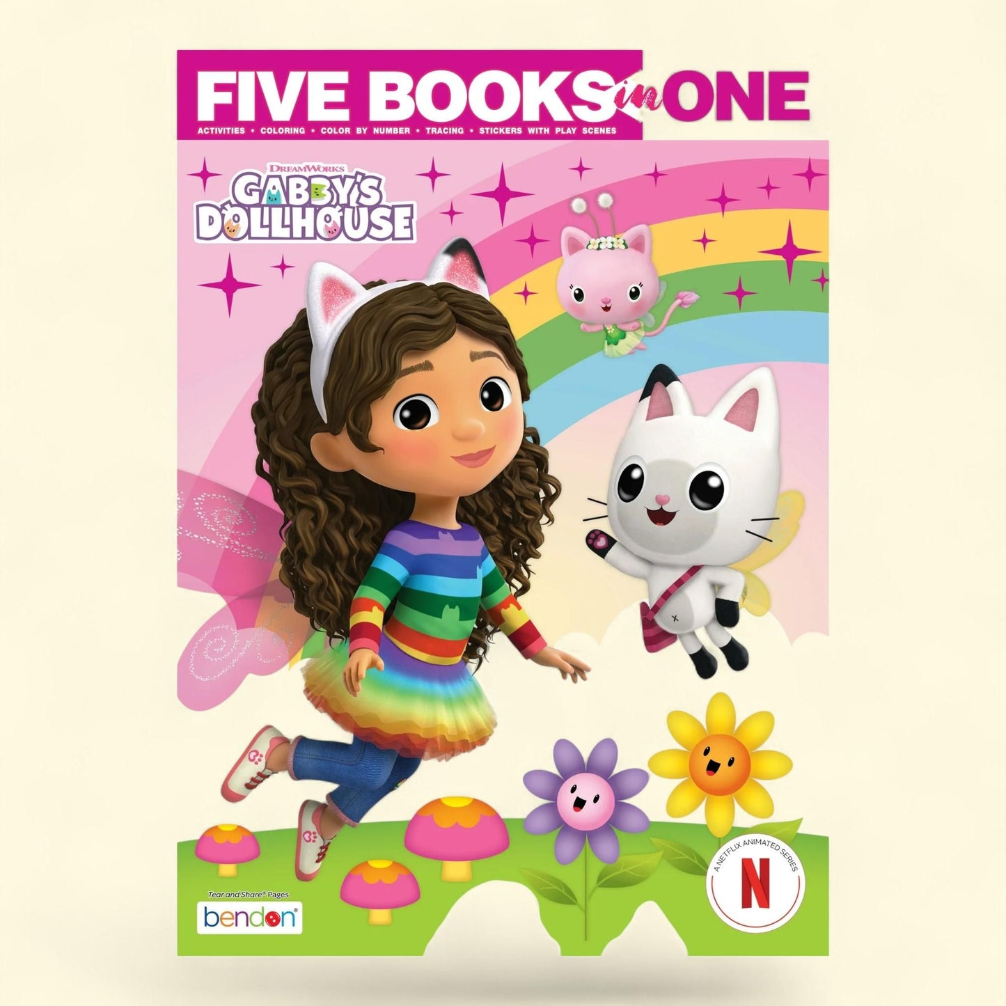 Bendon Gabby's Dollhouse 144-Page 5-in-1 Coloring Book, Paperback