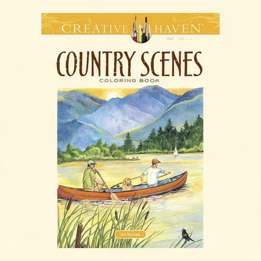 Dover Farms Adult Coloring Books, Country Scenes Coloring Book, 8.25 in