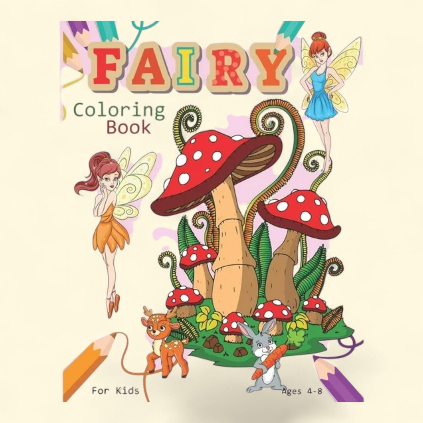 Fairy Coloring Book, Kids Ages 4-8, Paperback