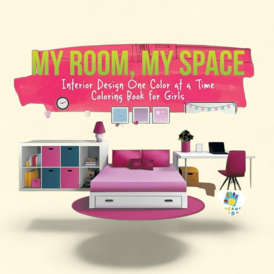 My Room, My Space Interior Design Coloring Book for Girls, 8.50 x 0.09 x 8.50 in