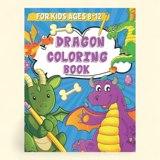Dragon Coloring Book, 8.5 x 11 inches