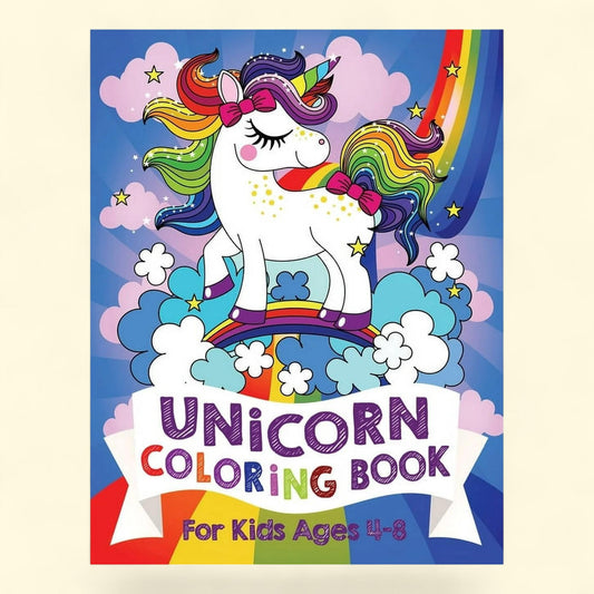 On The Hop Books Ltd Unicorn Coloring Book, Ages 4-8
