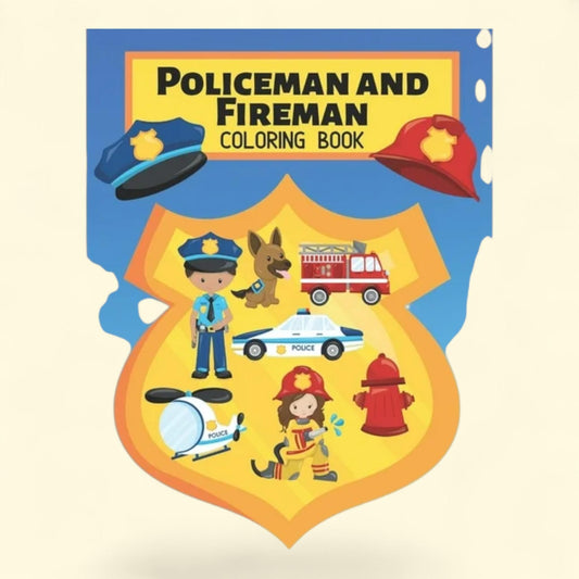 Rescue Heroes Coloring Book, Policeman and Fireman, Kids & Adults,  9 in