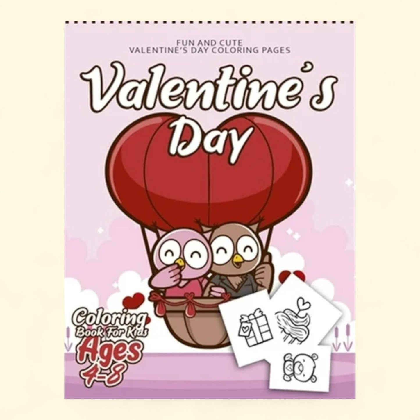 Valentine's Day Coloring Book, 50 Fun & Easy Coloring Pages, Ages 4-8