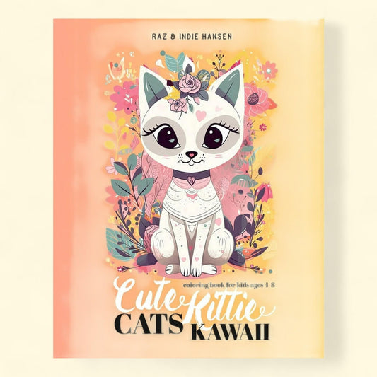 Cute Cats Kawaii Kitties Coloring Book, 8 in