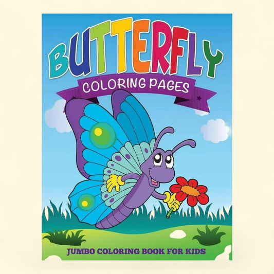 Butterfly Coloring Pages, Jumbo Coloring Book for Kids, 8.5 in