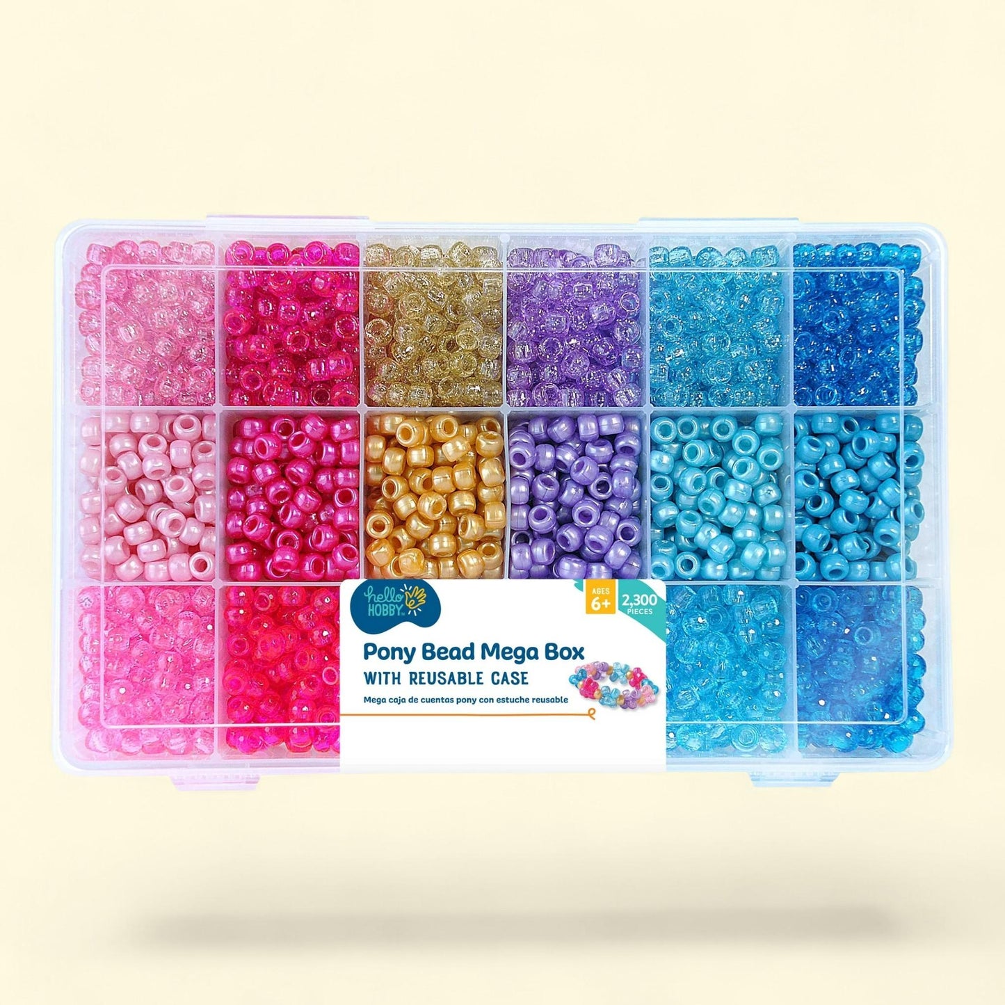 Hello Hobby, Unicorn/Princess Bead Box, 2300 Pieces