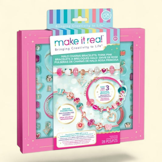 Make It Real Charm & Bead Jewelry Kit, 28 Pieces, Tweens & Girls, Kids Ages 8+