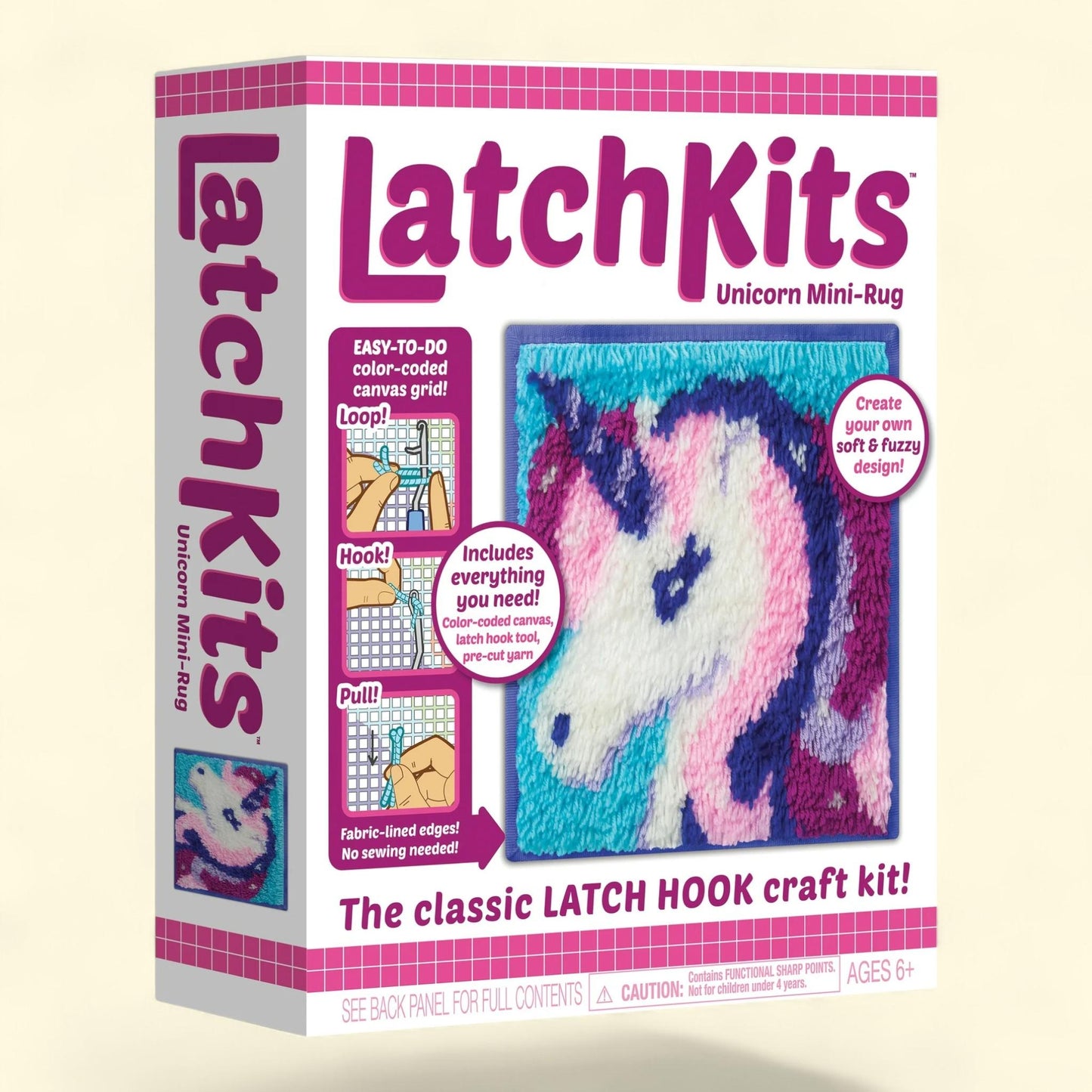 Latch Kit Mini Rug, Unicorn 12'' L x 11'' W.