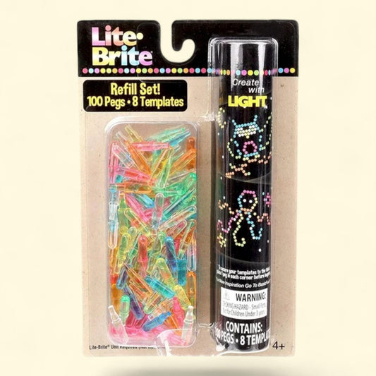 Lite Brite Multicolor Peg and Template Refill Craft Kit, 9.5" H x 1" W x 9" L
