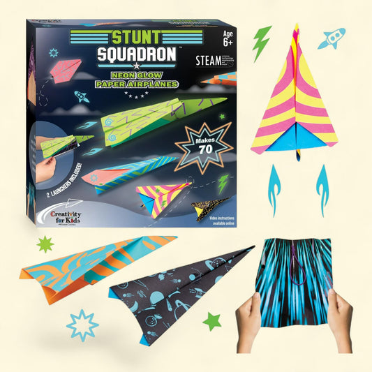 Creativity for Kids Neon Glow Paper Airplanes, Makes 70 Paper Planes