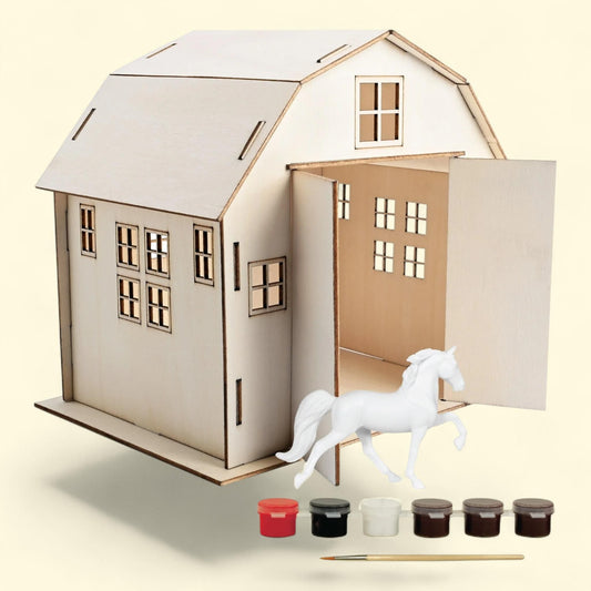 Breyer Horses Stablemates Series, Paint Your Own Barn and Horse, Size