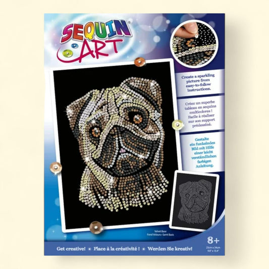 Sequin Art, Sparkling Pug, Multi-Shape