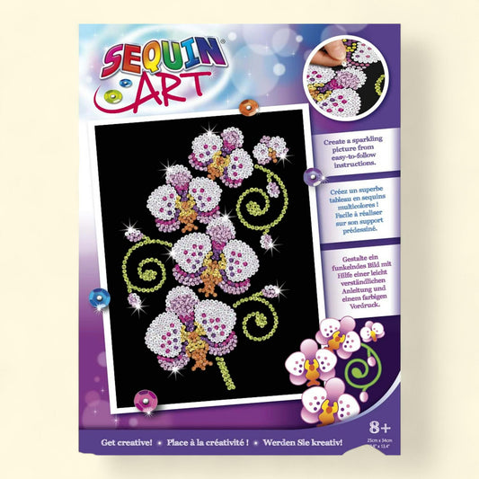 Sequin Art - Sparkling Orchids Flower Design, 8 years and over