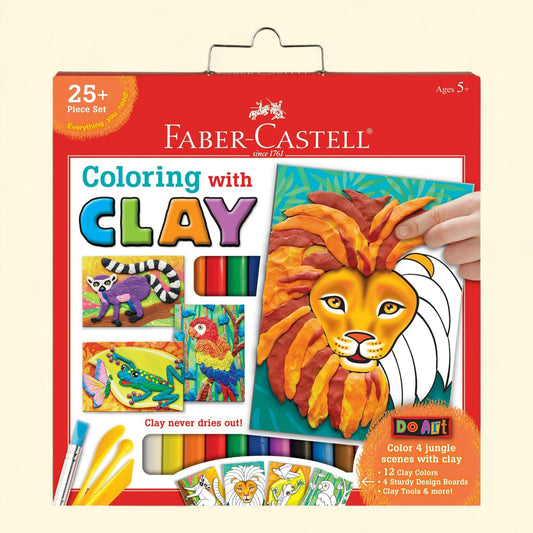 Faber-Castell Do Art Coloring with Clay - Child Art & Craft Kit, Modeling Clay Art for Kids, Unisex