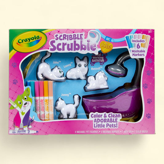 Crayola Scribble Scrubbie Pets Glam Tub, Animal Set, Coloring Gift for Kids