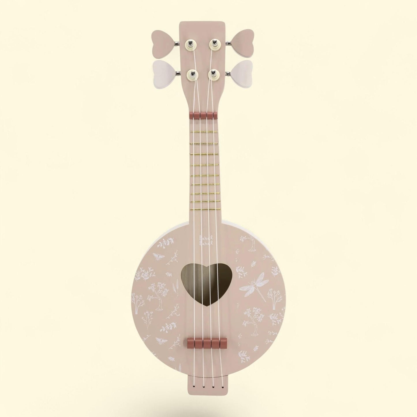 Label Label: Wooden Banjo, Pink, 4 Strings, Kids Ages 3+ — authentic US product shipped worldwide by Treatspree