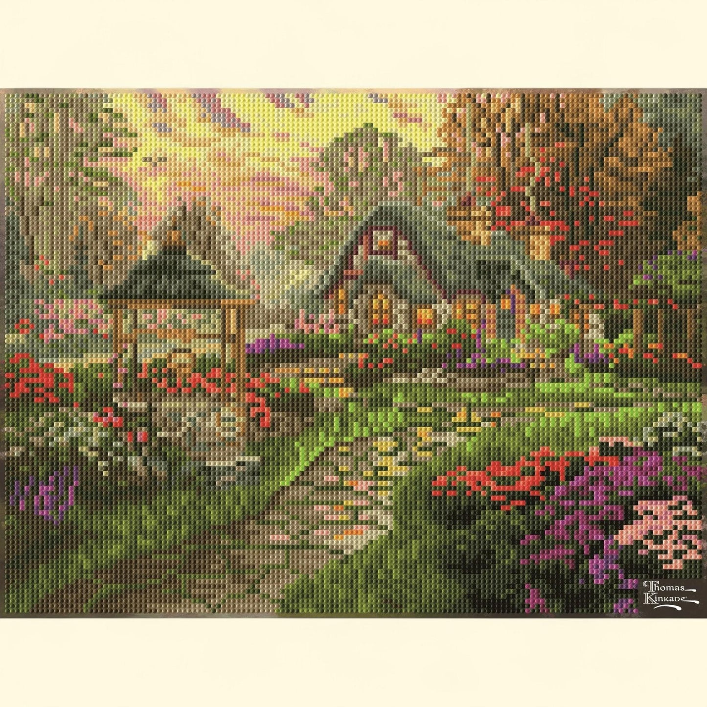 DIAMOND DOTZ Make a Wish Cottage (Thomas Kinkade) Diamond Painting Kit, 16" x 12"