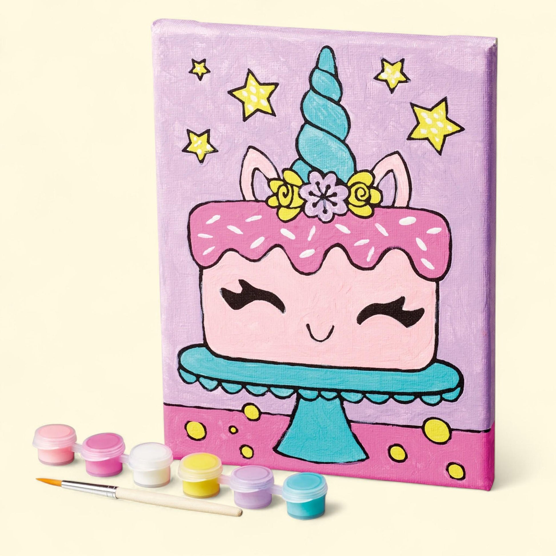 Hello Hobby Paint Your Own Unicorn Cupcake Canvas, 6" x 8" — authentic US product shipped worldwide by Treatspree