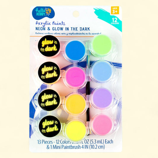 Hello Hobby Acrylic Paint Strips & Paintbrush Set, Child, Ages 3+