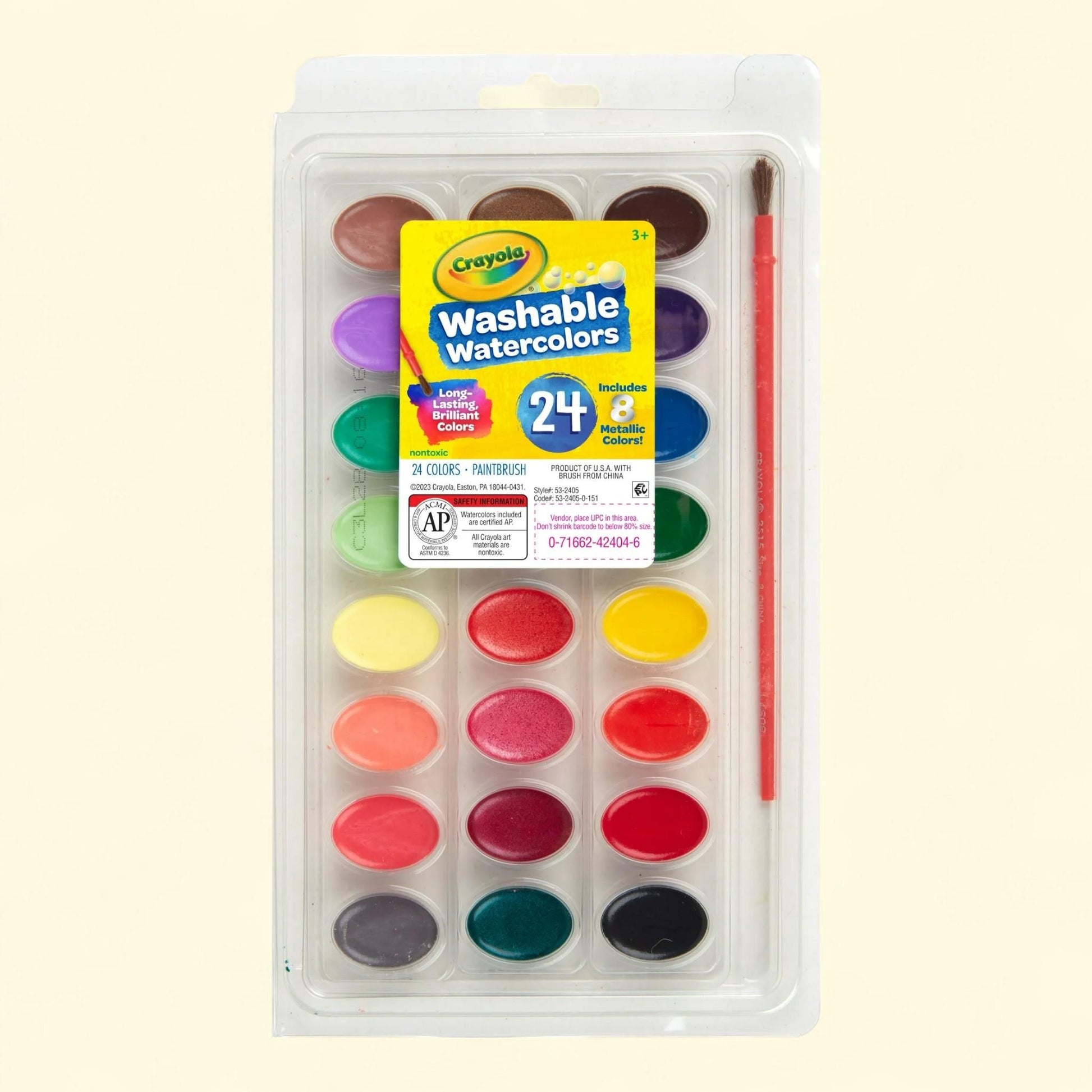 Crayola Washable Watercolor Set, 24-Colors — authentic US product shipped worldwide by Treatspree