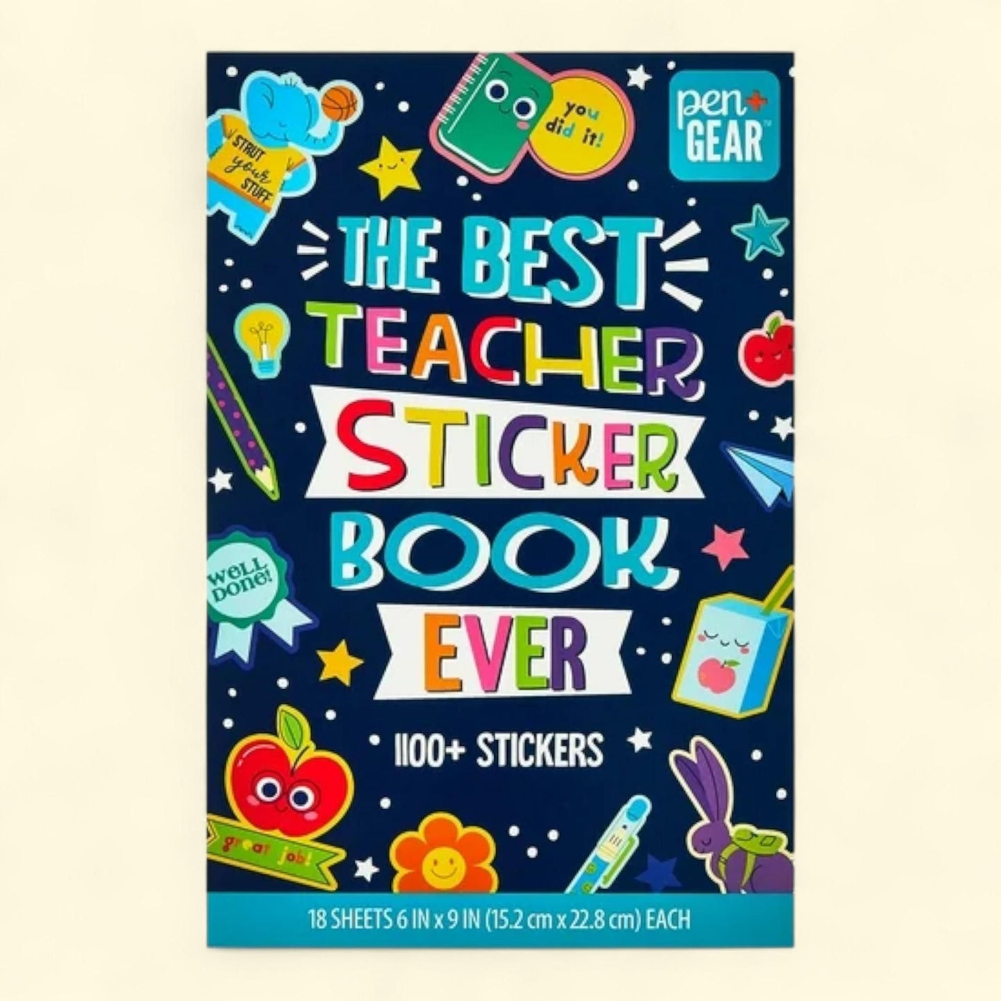 Pen+Gear Teacher Reward Sticker Book, 18 Sheets