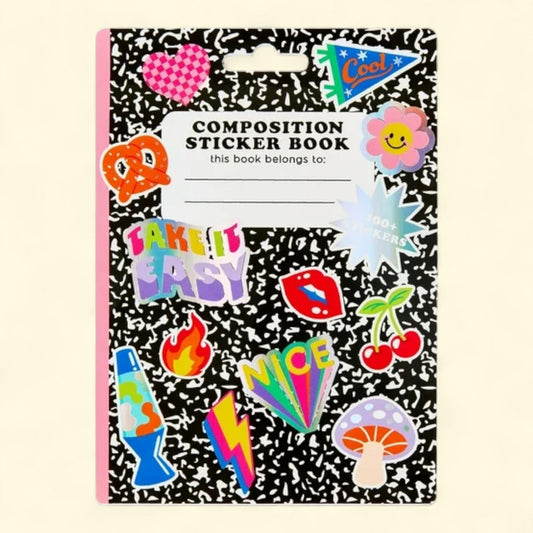 Hello Hobby Composition Sticker Book, 8 Sheets