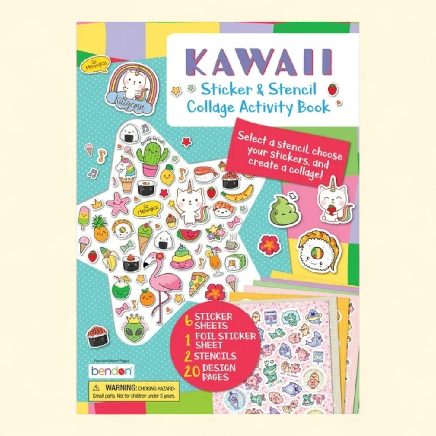 Bendon Kawaii Sticker and Stencil 20-page Picture Activity Book, Pa... — authentic US product shipped worldwide by Treatspree