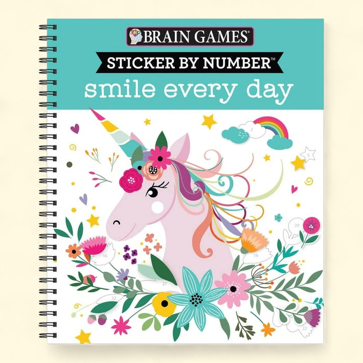 Brain Games - Sticker by Number: Smile Every Day, (Spiral-Bound)