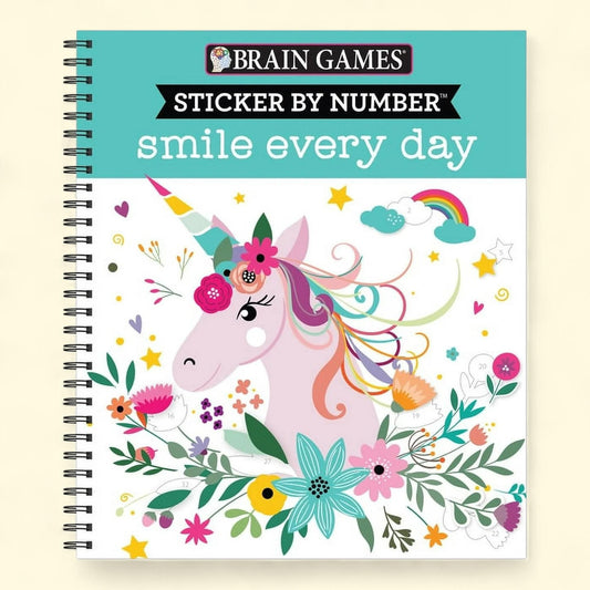 Brain Games - Sticker by Number: Smile Every Day, (Spiral-Bound)