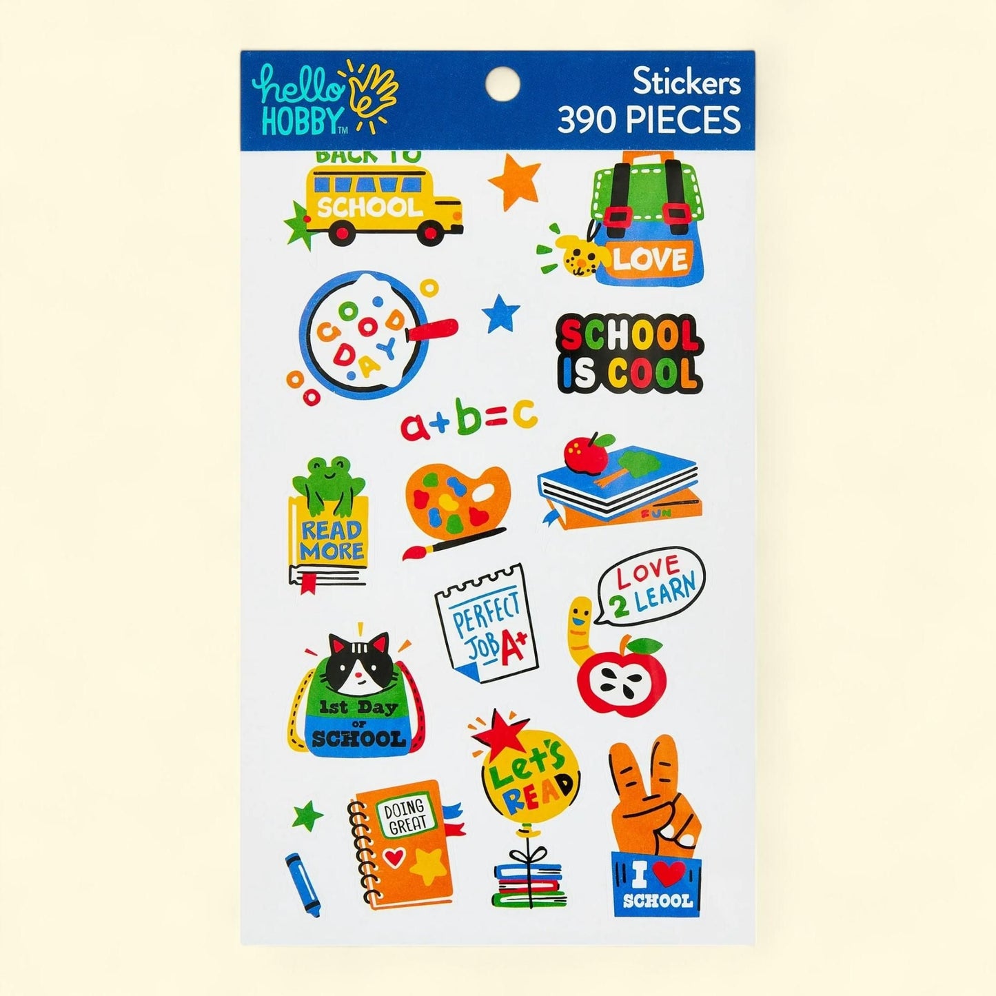 Hello Hobby School Day Sticker Book, 390 Pack