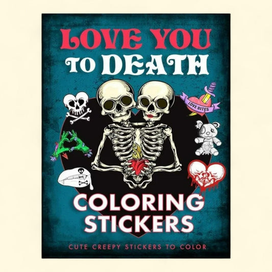 Thunder Bay Press Love You to Death Coloring Stickers, Cute Creepy Stickers to Color, Paperback