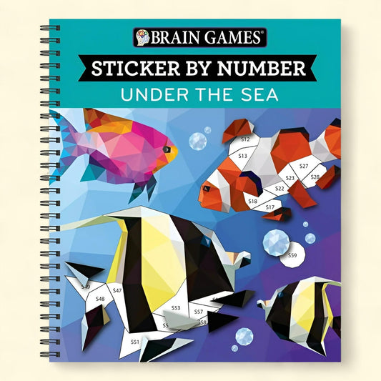 Brain Games - Sticker by Number: Under the Sea (28 Images to Sticker), Spiral-Bound