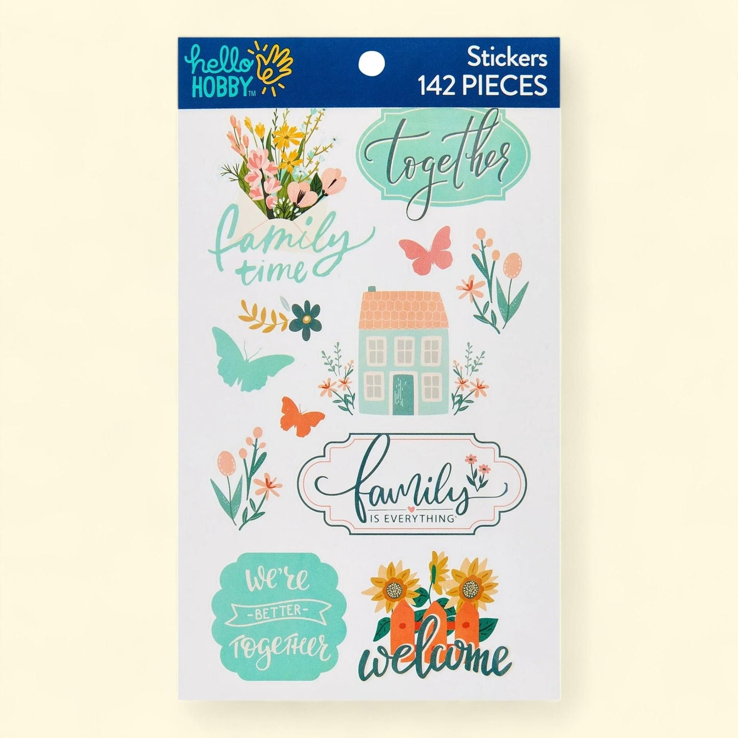 Hello Hobby Family Sticker Book, 142 Pack