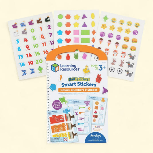 Learning Resources Skill Builders! Smart Stickers, Colors, Numbers, and Shapes, Preschool Learning, Montessori Busy Book, Toddler Learning Books, Ages 3+, 4 Pieces