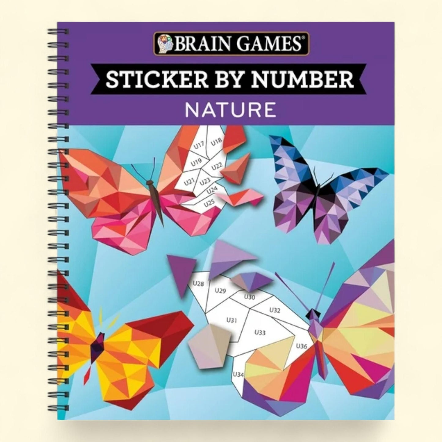 Brain Games - Sticker by Number: Nature, 28 Images, Spiral-Bound