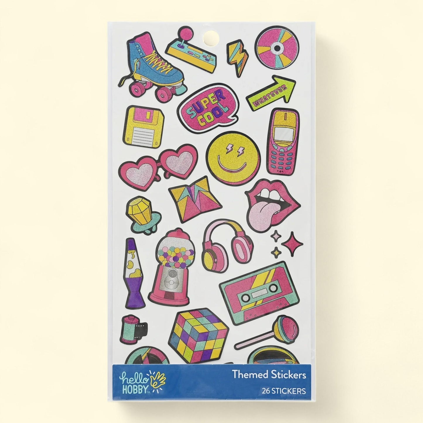 Hello Hobby 80s & 90s Themed Stickers, 26 Count