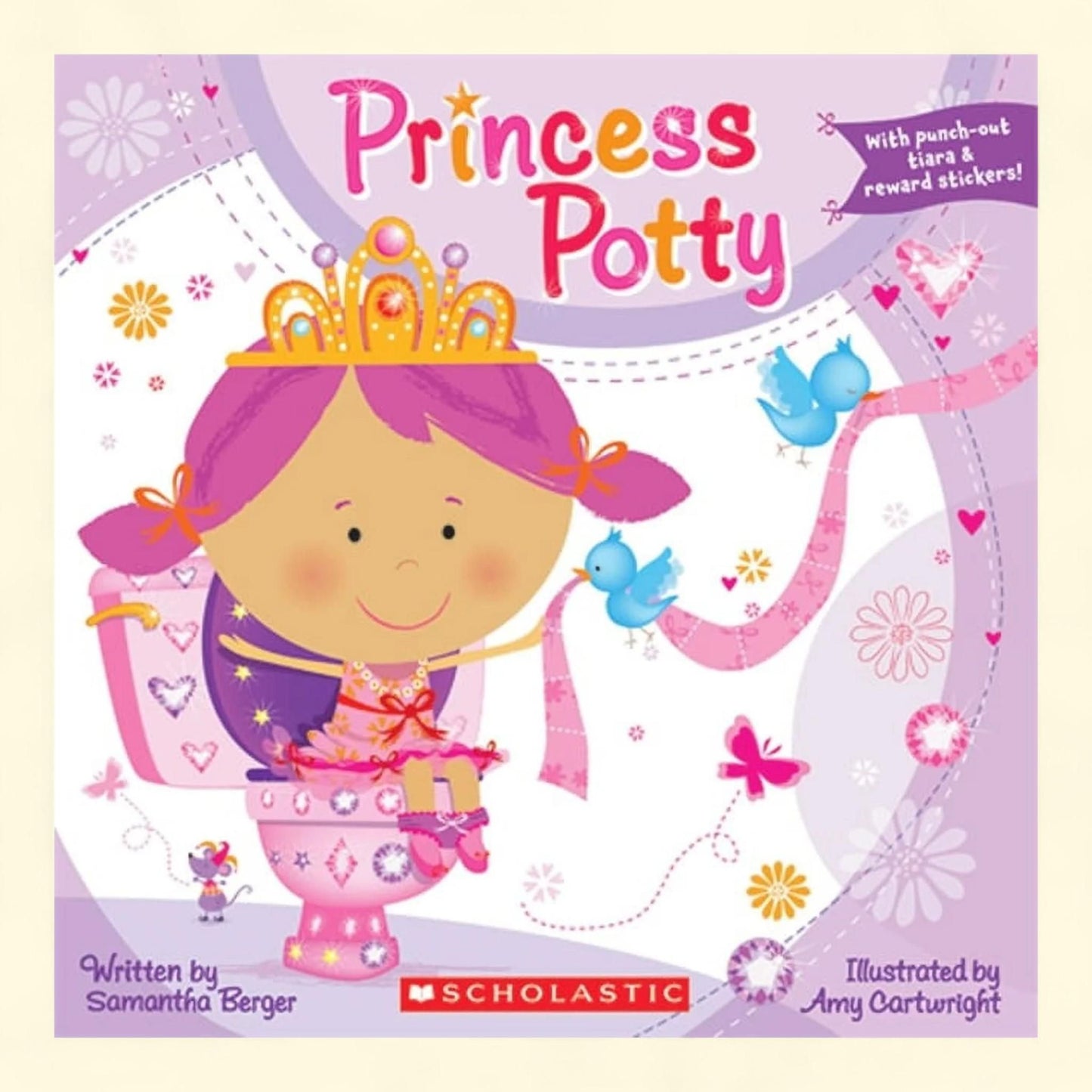 Samantha Berger Princess Potty Book + Tiara, Reward Stickers, Girls, Pink