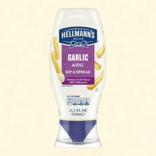 Hellmann's Vegan Garlic Aioli Dip & Spread, 11.5 fl oz — authentic US product shipped worldwide by Treatspree