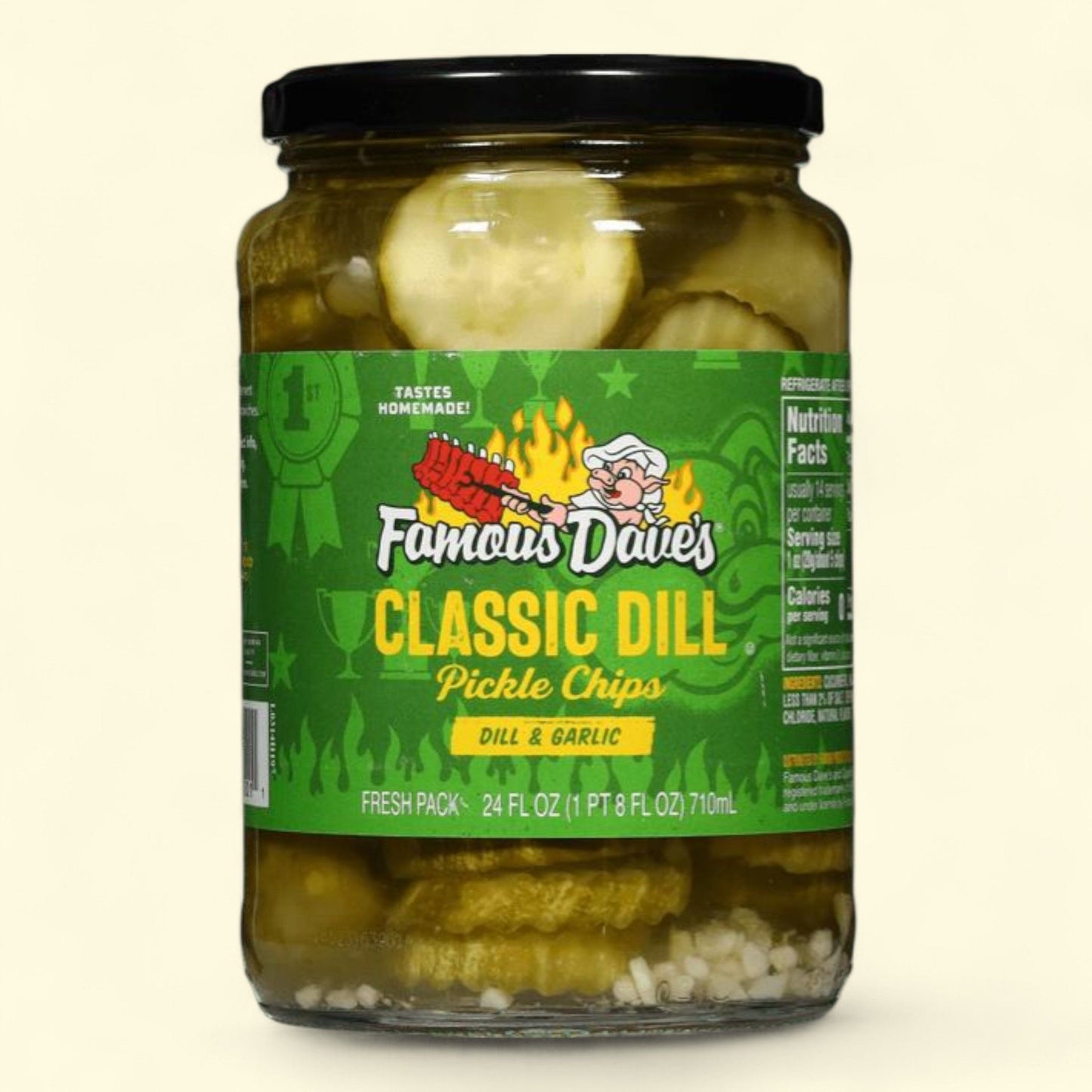 Famous Dave's Dill & Garlic Pickle Chips, 24 fl oz