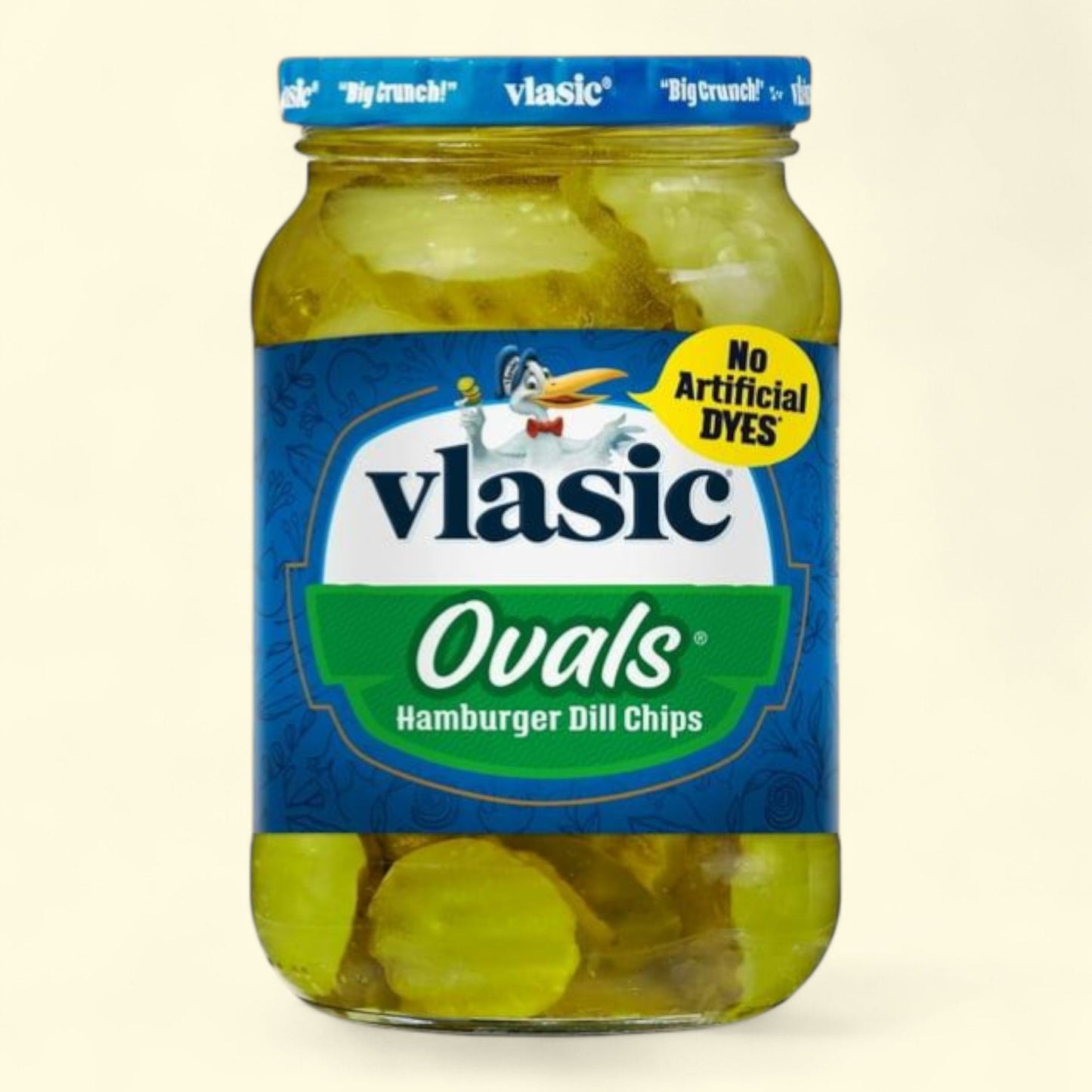 Vlasic Ovals Hamburger Pickle Chips, Dill Pickles, 16 fl oz Jar
