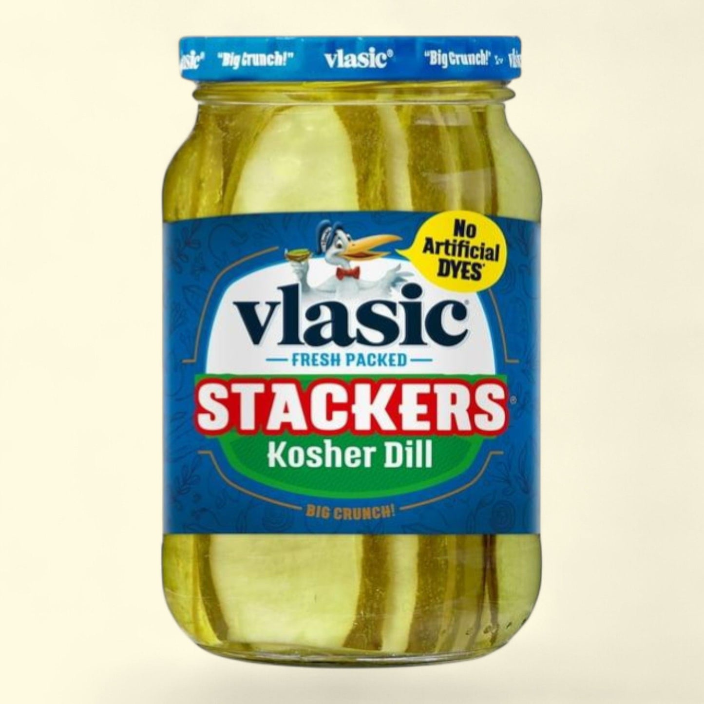 Cornichons à l'aneth casher Vlasic Stackers, 473 ml