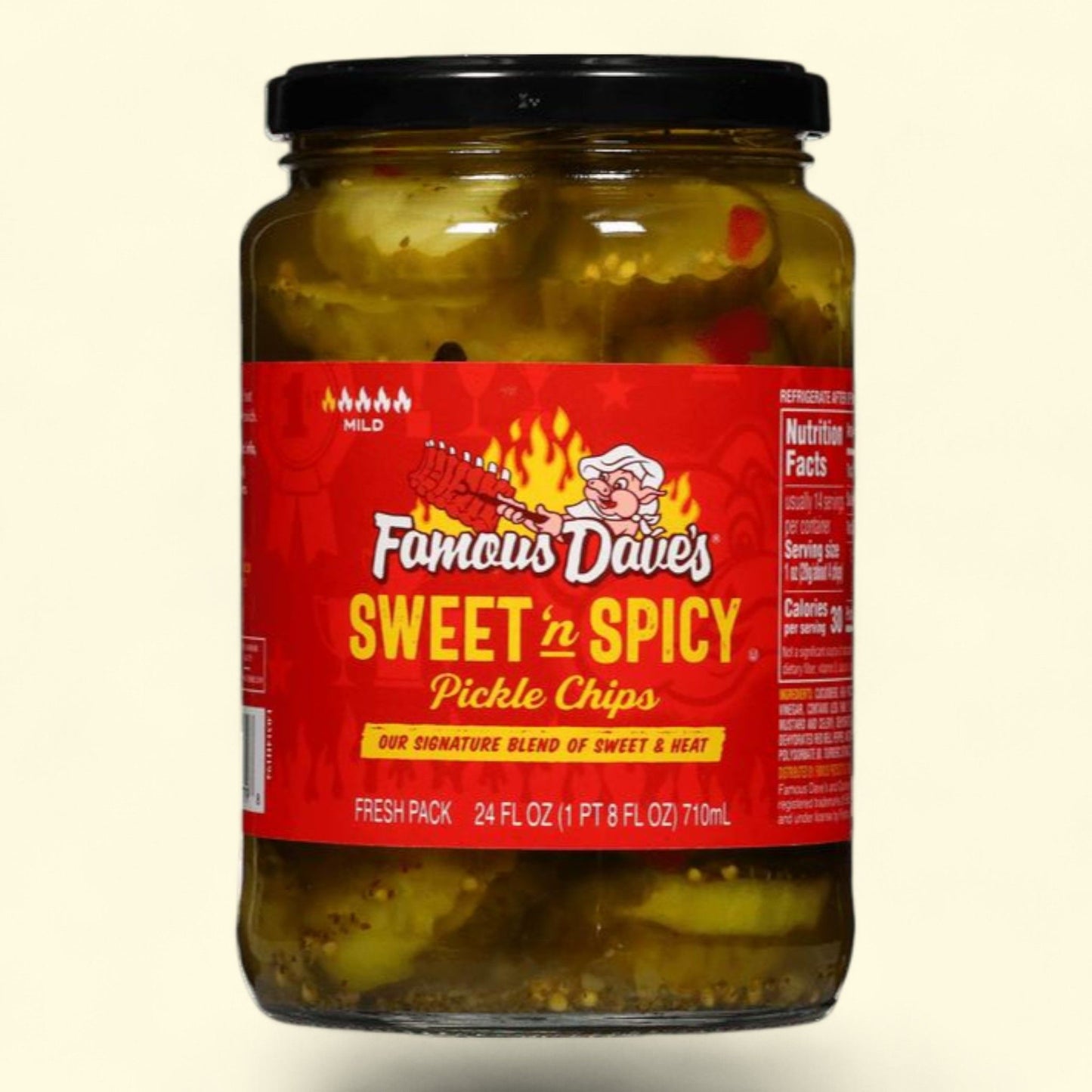 Famous Dave's Sweet 'n Spicy Pickle Chips, 24 FL Oz