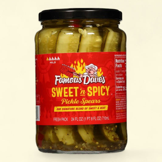 Famous Dave's Sweet 'n Spicy Pickle Spears, 24 fl oz