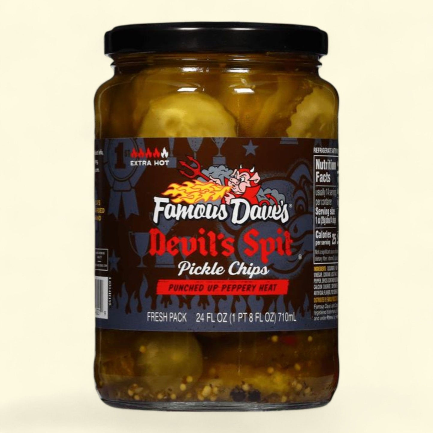 Famous Dave's Devil's Spit Pickle Chips, 24 fl. oz. Jar