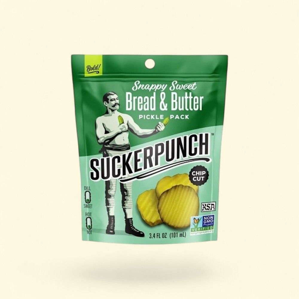 Suckerpunch Bread & Butter Pickle Snack Pack, 3.4 oz — authentic US product shipped worldwide by Treatspree