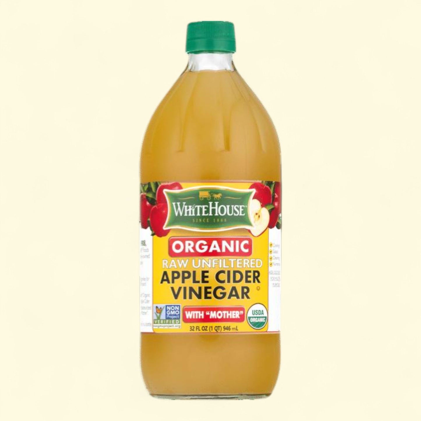 White House Organic Raw Unfiltered Apple Cider Vinegar, 32 fl oz