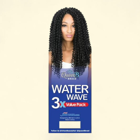 Urban Beauty Queen B Water Wave Crochet Hair 3X Pack, 18 inch
